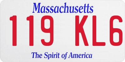 MA license plate 119KL6