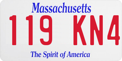 MA license plate 119KN4