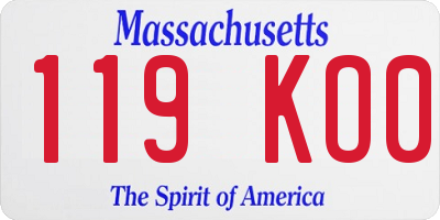 MA license plate 119KO0