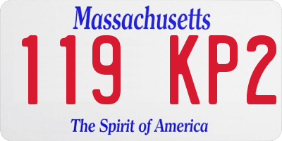 MA license plate 119KP2