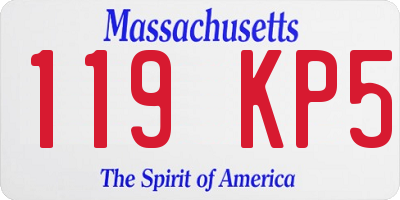 MA license plate 119KP5