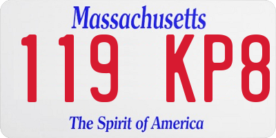 MA license plate 119KP8