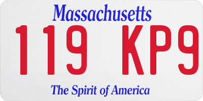 MA license plate 119KP9