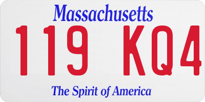 MA license plate 119KQ4