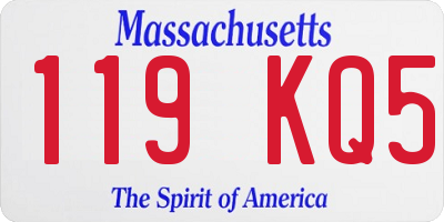 MA license plate 119KQ5