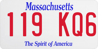 MA license plate 119KQ6
