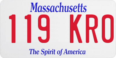 MA license plate 119KR0