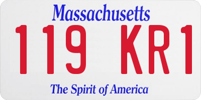 MA license plate 119KR1