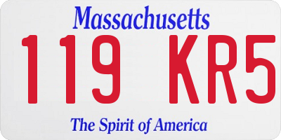 MA license plate 119KR5