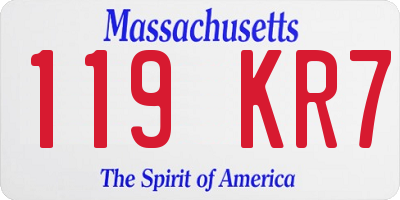 MA license plate 119KR7