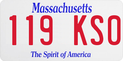 MA license plate 119KS0