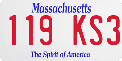 MA license plate 119KS3