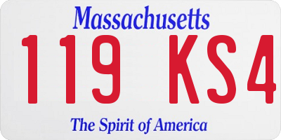 MA license plate 119KS4