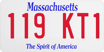 MA license plate 119KT1