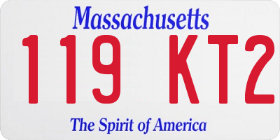 MA license plate 119KT2