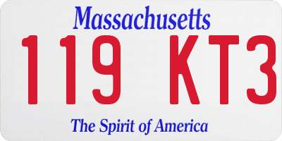 MA license plate 119KT3