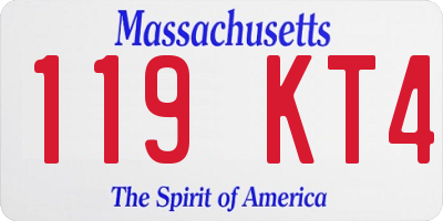 MA license plate 119KT4