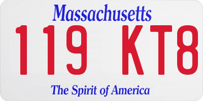 MA license plate 119KT8