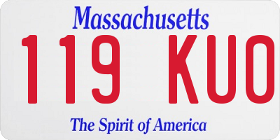MA license plate 119KU0