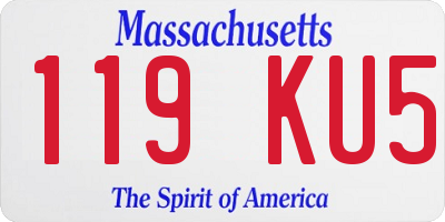 MA license plate 119KU5