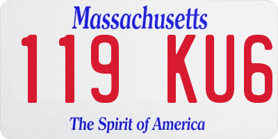 MA license plate 119KU6