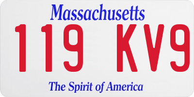 MA license plate 119KV9