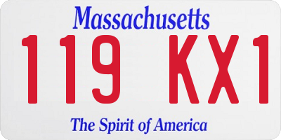 MA license plate 119KX1
