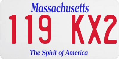 MA license plate 119KX2
