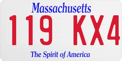 MA license plate 119KX4