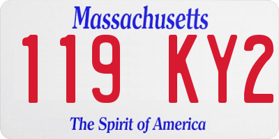MA license plate 119KY2