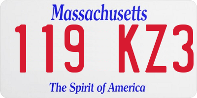 MA license plate 119KZ3