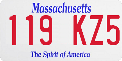 MA license plate 119KZ5