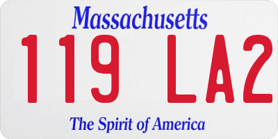 MA license plate 119LA2