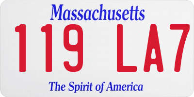 MA license plate 119LA7