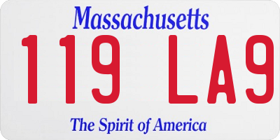 MA license plate 119LA9