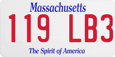 MA license plate 119LB3