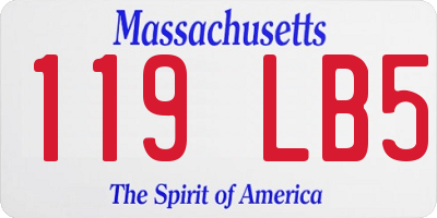 MA license plate 119LB5
