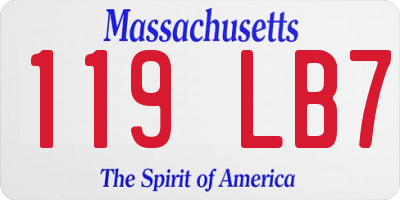 MA license plate 119LB7