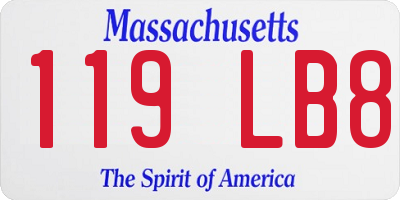 MA license plate 119LB8