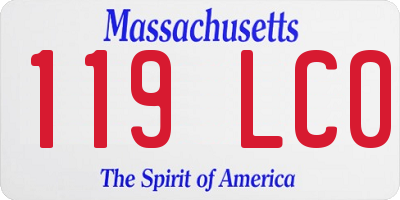 MA license plate 119LC0