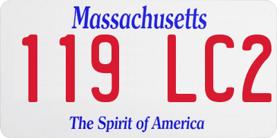 MA license plate 119LC2