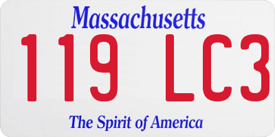 MA license plate 119LC3