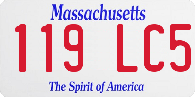 MA license plate 119LC5