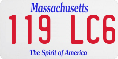 MA license plate 119LC6