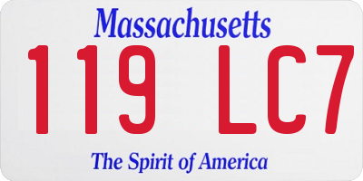 MA license plate 119LC7