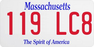 MA license plate 119LC8