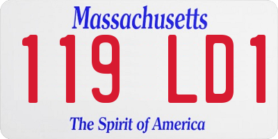 MA license plate 119LD1