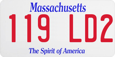 MA license plate 119LD2