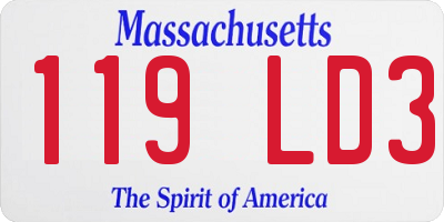 MA license plate 119LD3