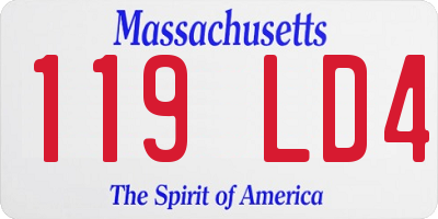 MA license plate 119LD4